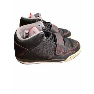 Nike Air Jordan Flight 45 Youth Sneakers Size 4Y Black Red Gray High-Top Strap